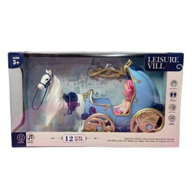   Hercegnős Hintó Lóval és Babával – Világító & Zenélő (3+) – ABABABY