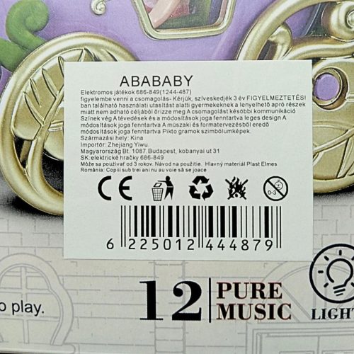 Hercegnős Hintó Lóval és Babával – Világító & Zenélő (3+) – ABABABY
