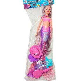   Sellő Baba Világító & Éneklő -- Hosszú  hajjal, kiegészítőkkel – 25 cm | Új, bontatlan