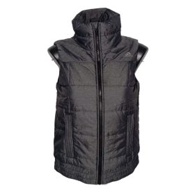   ADIDAS szürke melírozott női steppelt pufi sportmellény (EU 36–38 / S)