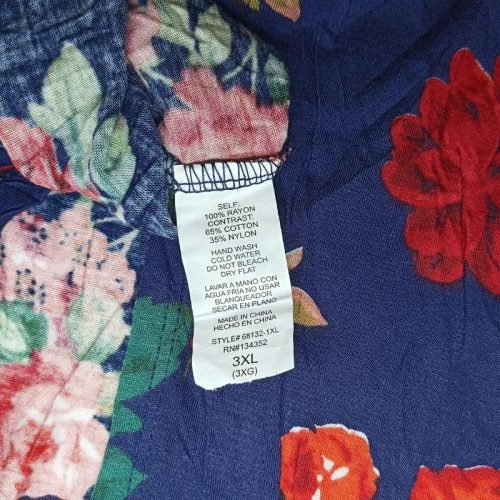 Ambiance virágmintás női lezser trikó 3XL