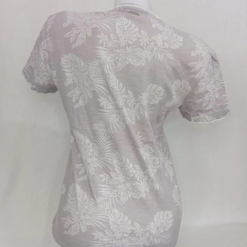 Antony Morato halványlila V-nyakú top nagyleveles mintával – S