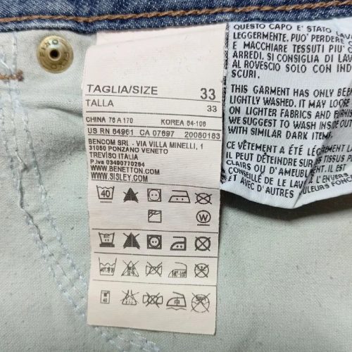 Benetton Férfi Világoskék Regular Fit Farmer – EU 56 (W33 L34)