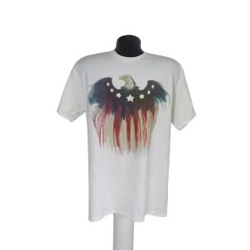 Brisco Brands fehér póló – amerikai sas mintával
