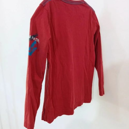 C&A bordó hosszú ujjú fiú póló – Black Valley minta, 134/140