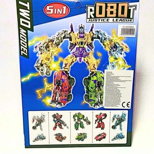 Robot átalakítható járművé – 5in1 Deformation Super Hero figura – Piros, 15 cm (Új, bontatlan)