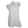 Charget fehér hátul mélyen kivágott ujjatlan tank top - M