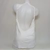 Charget fehér hátul mélyen kivágott ujjatlan tank top - M