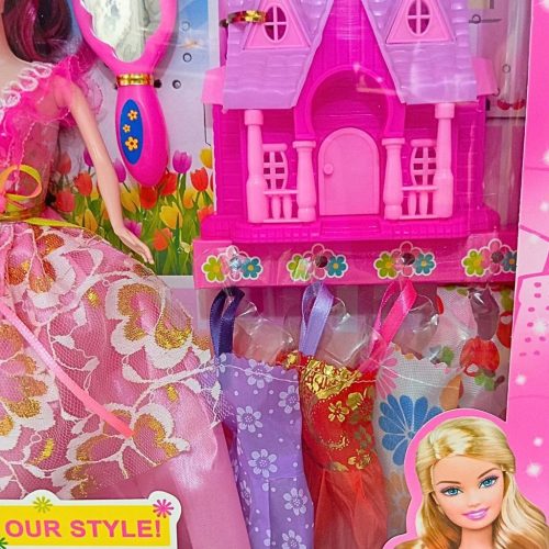 Vogue Our Style – Hercegnő Baba Szett (29 cm) + 8 Extra Ruha + Babaház