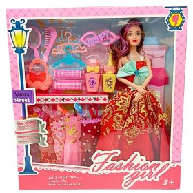   Fashion Girl – 29 cm-es Divat Baba 4 ruhával és kiegészítőkkel (Új, bontatlan)