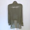 Chiffon by American Apparel női hosszú ujjú áttetsző ing, olívazöld – One Size