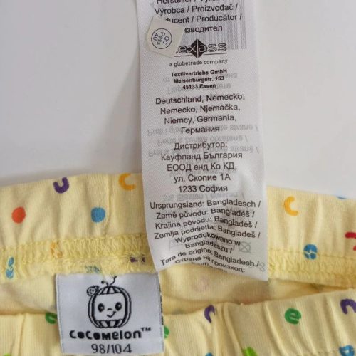 Cocomelon-sárga-alapon-mintás-lányka-leggings-98/104