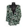Zöld levél mintás Croft & Barrow blúz fekete top betéttel (XL)