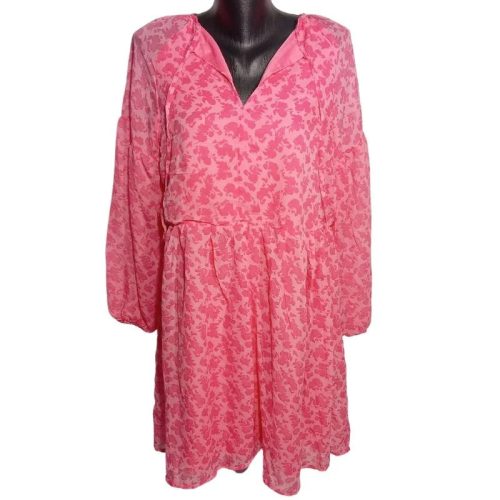 Pink virágmintás nőies tunikaszabású egyberuha – Esmara 40-es