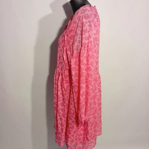Pink virágmintás nőies tunikaszabású egyberuha – Esmara 40-es