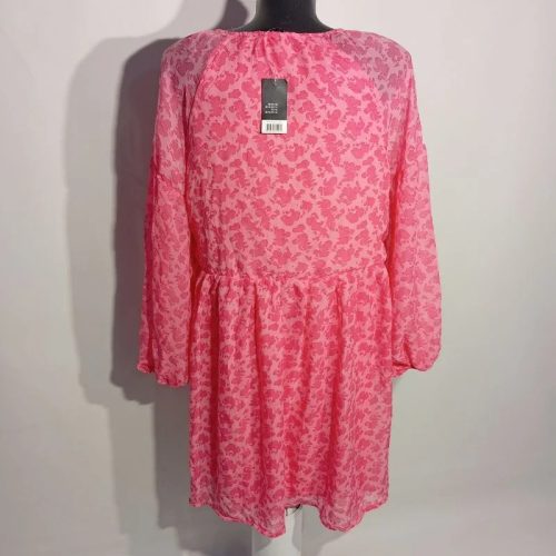 Pink virágmintás nőies tunikaszabású egyberuha – Esmara 40-es