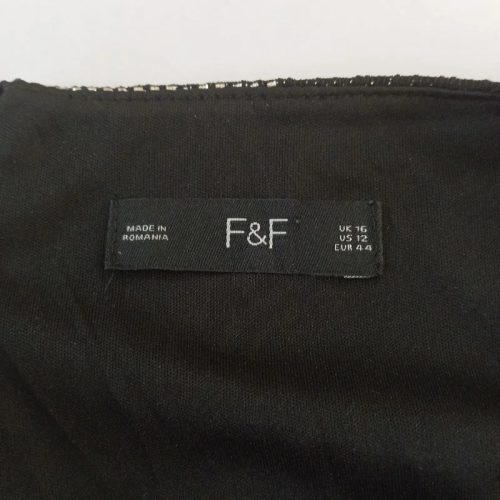 F&F Fekete-arany glam midi overál