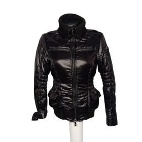 GAUDÌ fekete fényes női steppelt pufi kabát (EU 42 / M)