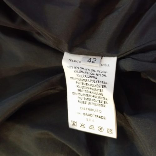 GAUDÌ fekete fényes női steppelt pufi kabát (EU 42 / M)