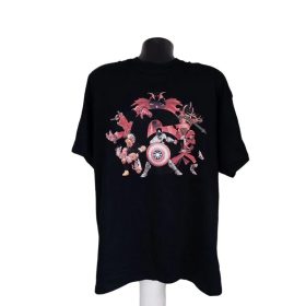 Gildan fekete póló szuperhősök mintával – XL