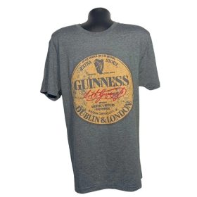 Guinness melírszürke vintage stílusú emblémás póló