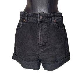 H&M fekete magas derekú farmer short – női, 40