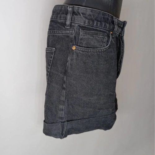 H&M fekete magas derekú farmer short – női, 40