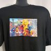 H&M Sesame Street grafika fekete póló nosztalgikus minta laza stílus