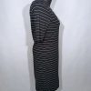 H&M fekete-fehér csíkos pamut midi ruha – M (89 cm)