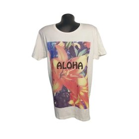   Jack & Jones Originals fehér póló – ALOHA virágmintás grafika