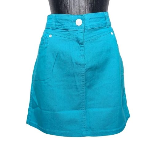 Jamina türkízkék A-vonalú farmer mini szoknya – 43/44
