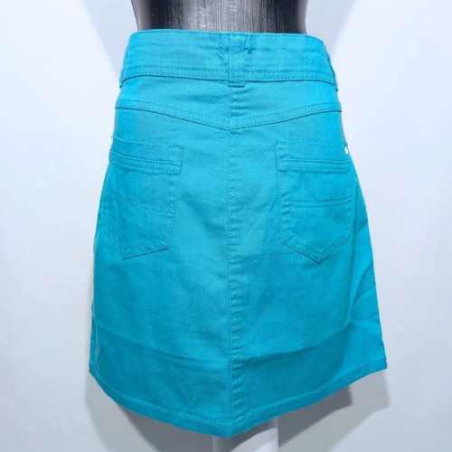 Jamina türkízkék A-vonalú farmer mini szoknya – 43/44