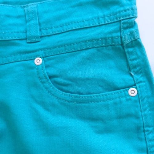 Jamina türkízkék A-vonalú farmer mini szoknya – 43/44