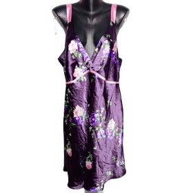   Jones New York lila virágmintás hálóing – 2XL, szatén hatású, új