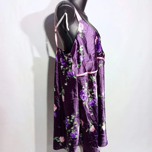 Jones New York lila virágmintás hálóing – 2XL, szatén hatású, új