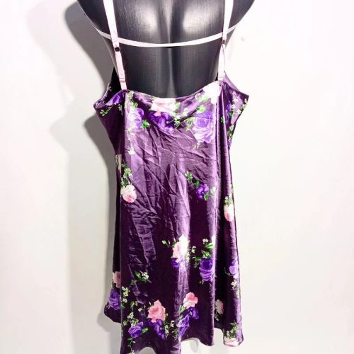 Jones New York lila virágmintás hálóing – 2XL, szatén hatású, új