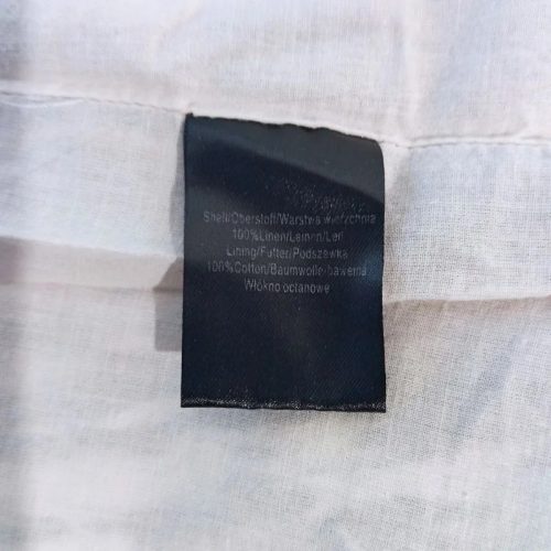 Kenar barna mintás női lenvászon midi ruha övvel 40-es