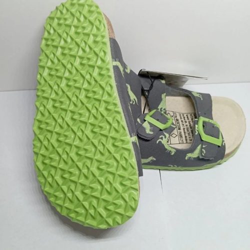 Kuniboo kisfiú dinoszaurusz mintás papucs – szürke, 27