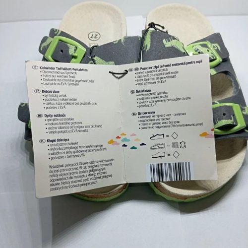 Kuniboo kisfiú dinoszaurusz mintás papucs – szürke, 27