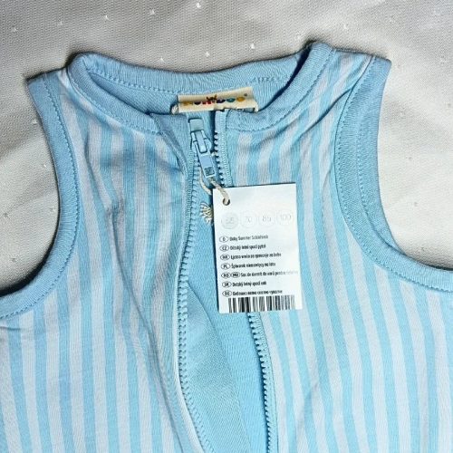 Kuniboo világoskék csíkos nyári babahálózsák – 55 cm