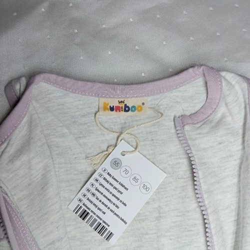 Kuniboo nyári babazsák 55 cm – világosszürke-lila, oroszlán mintával