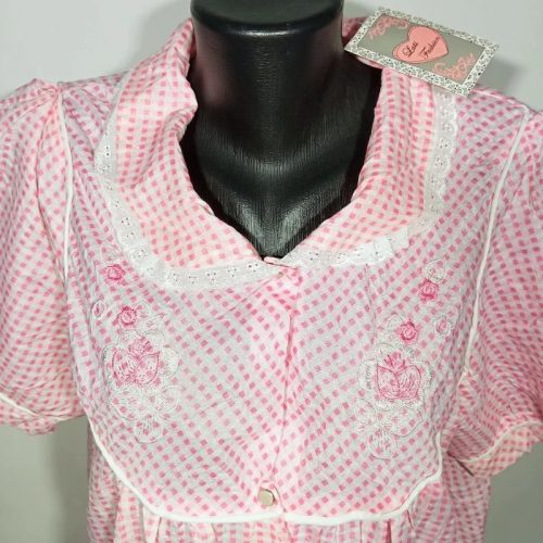 Lati Fashion rózsaszín kockás hálóing XL