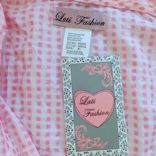 Lati Fashion rózsaszín kockás hálóing XL