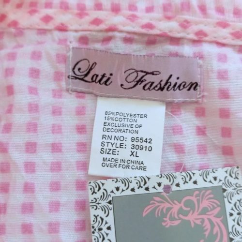 Lati Fashion rózsaszín kockás hálóing XL