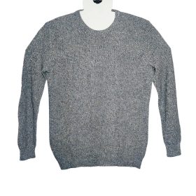   MANOR Man férfi kötött pulóver – Pima pamut, kék melírozott, M