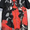Marvel Deadpool Férfi Póló – Fekete-Piros Szuperhős Minta, M Méret