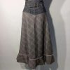 Mayo Chix-elegáns-kockás-szoknya-denim-betéttel