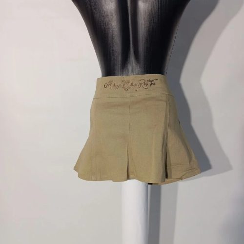 Mayo Chix őzbarna mini szoknya szegecses derékkal, S méret 