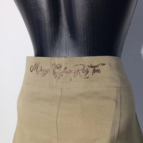 Mayo Chix őzbarna mini szoknya szegecses derékkal, S méret 