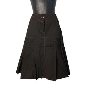 Mayo Chix fekete vászon midi szoknya-L
